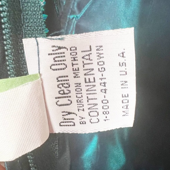 Vintage 70s 80s Peacock Green Teal Strapless Ball Gown with Jacket Size XXS/XS - Picture 5 of 14